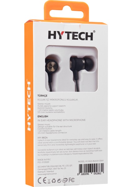 Kulaklık Mikrofonlu Hytech HY-XK24 Siyah-Gri