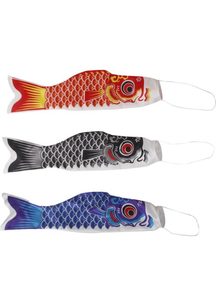 3 Adet 40 cm Koinobori Japon Rüzgar Bayrağı (Yurt Dışından)