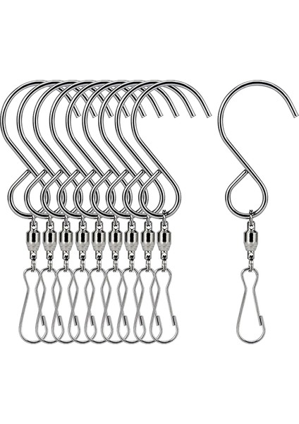 10X Döner S Kanca Klipleri Asılı Bahçe Rüzgar Spinners Saksı Gümüş Için (Yurt Dışından) fiyatları