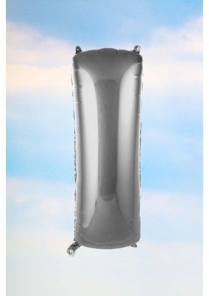 I Harfi Gümüş Folyo Balon 100 cm 40 Inç 1 Metre Silver