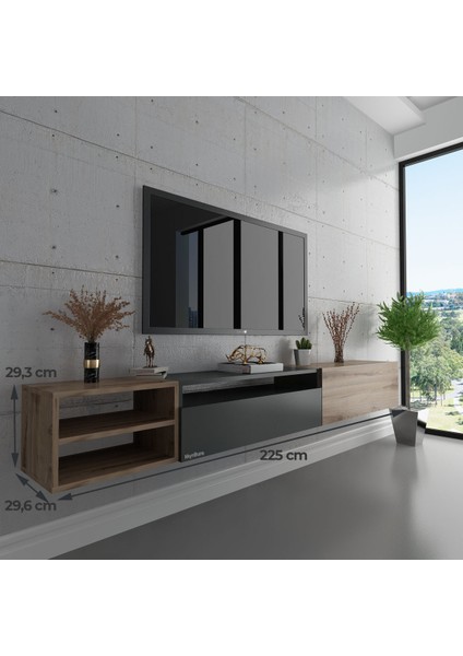 Duvara Monte Tv Sehpası S6111-7 Çırağan Antrasit Çırağan