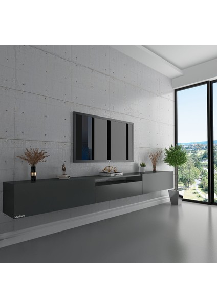 Duvara Monte Tv Sehpası Antrasit S6109-4