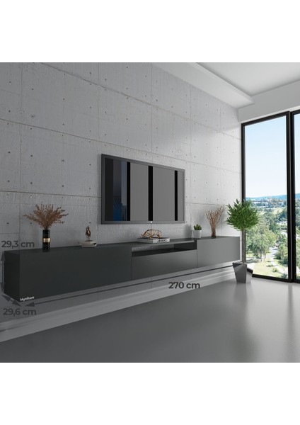 Duvara Monte Tv Sehpası Antrasit S6109-4