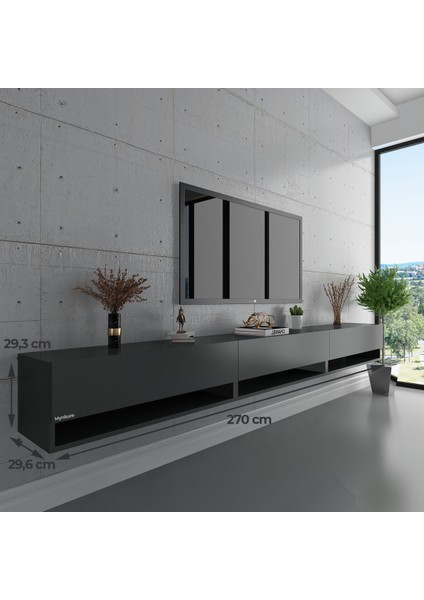 Duvara Monte Tv Sehpası Antrasit S6103-4