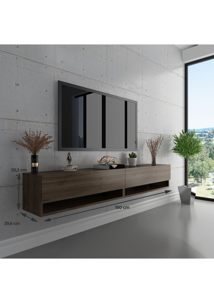Duvara Monte Tv Sehpası Ceviz S6102-2
