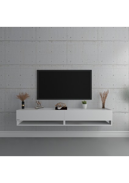 Duvara Monte Tv Sehpası Beyaz S6102-1 fiyatları