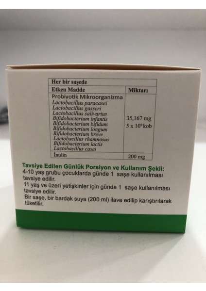 Probiyotik Mikroorganizma Içeren Takviye Edici Gıda fırsatları