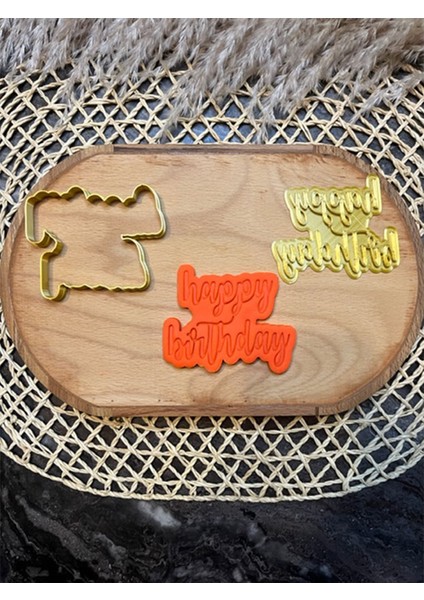 Happy Birthday Kurabiye Kalıbı ve Hamur Kesicis