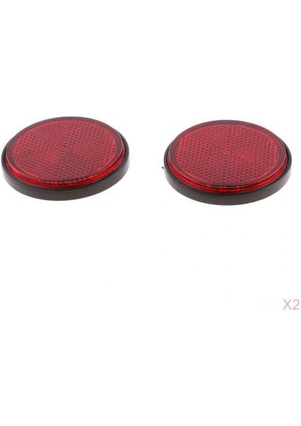 4x Kırmızı Evrensel Motosiklet Scooter Kir Bisiklet Yuvarlak Yansıtıcı Reflektörler (Yurt Dışından)
