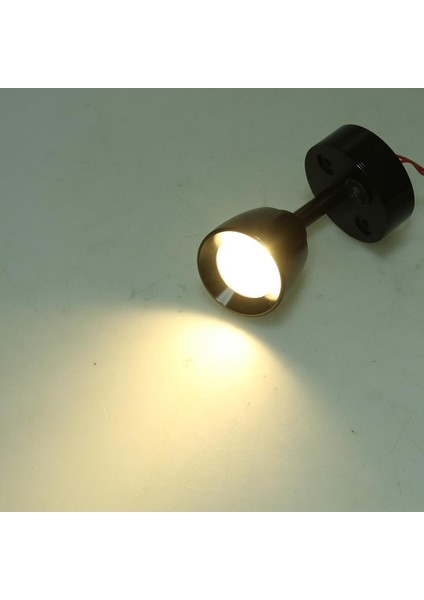2x 12 V / 3W Tekne LED Spot Iç Okuma Işık Duvar Lambası 3000 K Siyah (Yurt Dışından)