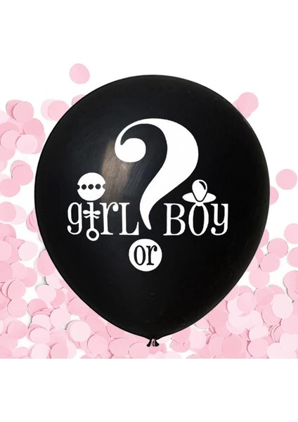 Pembe Balon Konfetili, Cinsiyet Belirleme Balonu - 45 cm