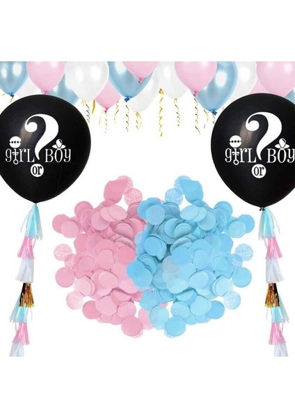 Pembe Balon Konfetili, Cinsiyet Belirleme Balonu - 45 cm