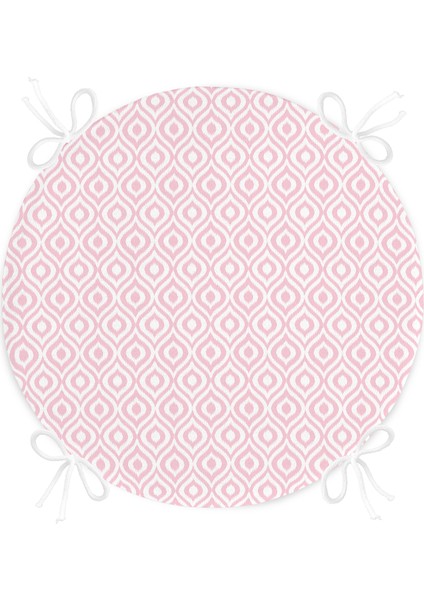 Real Homes Özel Tasarım Pembe Ikat Desenli Dijital Baskılı Yuvarlak Fermuarlı Sandalye Minderi fırsatları
