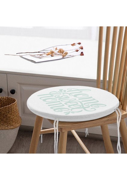Real Homes Bulut Mavi Home Sweet Home Yuvarlak Fermuarlı Sandalye Minderi modelleri
