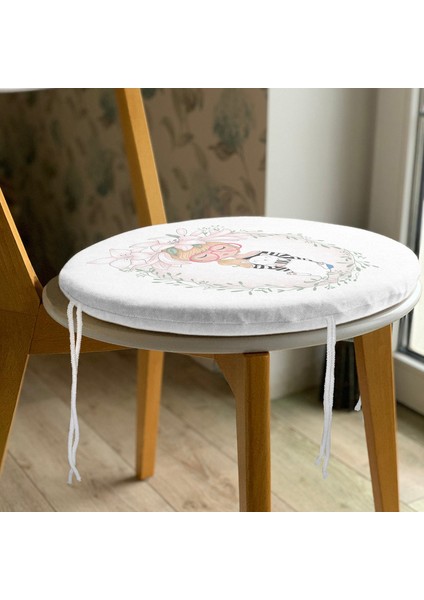 Real Homes Fashion Girl Dijital Baskılı Modern Yuvarlak Fermuarlı Sandalye Minderi modelleri