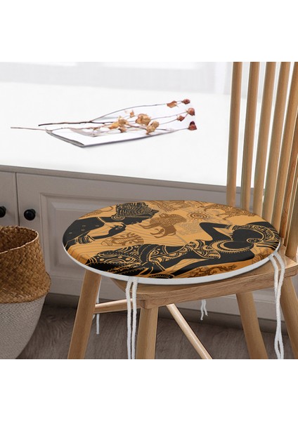 Real Homes Etnik Afrika Desenli Modern Yuvarlak Fermuarlı Sandalye Minderi modelleri
