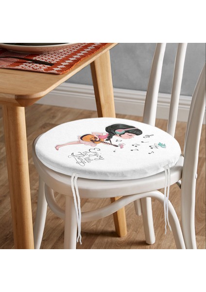 Real Homes Fashion Pop Art Tasarımlı Dijital Baskılı Modern Yuvarlak Fermuarlı Sandalye Minderi fiyatları