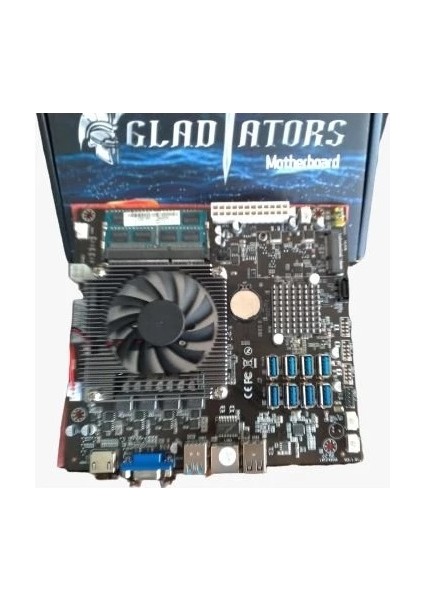 8 Li Mining Anakart (Işlemci + Fan Dahil) + 4gb Ddr3 Ram