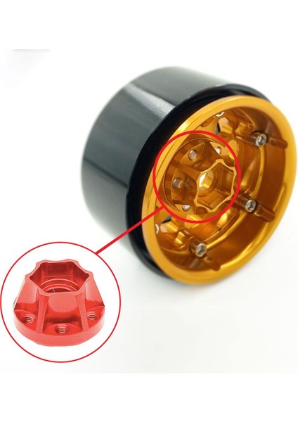 Tekerlek Hex Hubs Tekerlekler Eksenel 1/10 D90 1.9 / 2.2 Inç Tekerlek Rc Kamyon 12MM Kırmızı (Yurt Dışından)