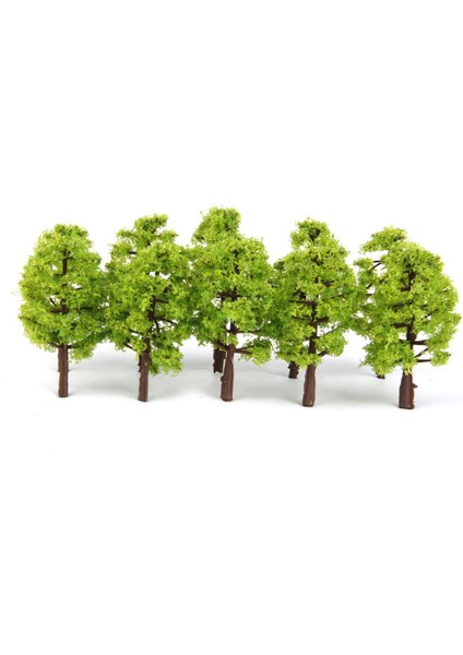 20 Adet Boyalı Açık Yeşil Plastik Model Ağaçları Demiryolu Düzeni Dıy Accs 8 cm (Yurt Dışından)