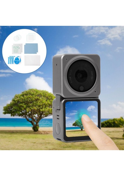 Temperli Cam Ekran Koruyucu Lens Koruma Djı Action 2 Aksesuarlar Için 2 Takım (Yurt Dışından)