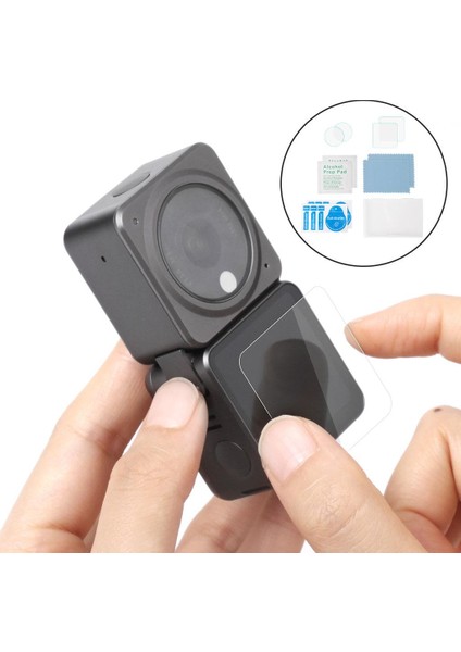 Temperli Cam Ekran Koruyucu Lens Koruma Djı Action 2 Aksesuarlar Için 2 Takım (Yurt Dışından)