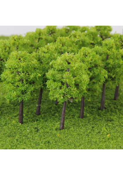 40 Adet Plastik Model Ağaçları Tren Demiryolu Manzarası 1: 250 Işık Yeşil (Yurt Dışından) modelleri