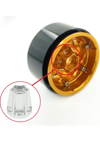 Tekerlek Hex Hubs Tekerlekler Eksenel 1/10 D90 1.9 / 2.2 Inç Tekerlek Rc Kamyon 22MM Gümüş (Yurt Dışından)