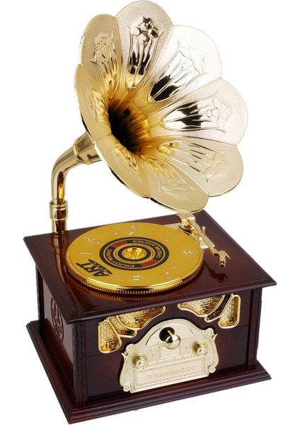 Retro Gramofon Müzik Kutusu Oyuncak X'mas Doğum Günü Hediyesi Küçük Mücevher Kutusu (Yurt Dışından)
