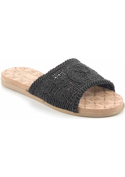 Siyah Örgü Kadın Terlik K048310370 modelleri