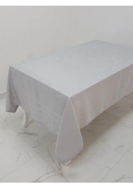 Mona Lüx Jakar Bambu Kumaş Gri Masa Örtüsü Dikdörtgen 160x220 cm - 1081