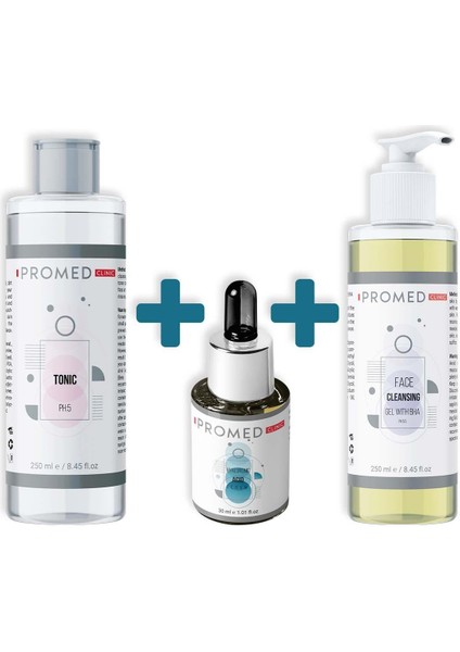Hyaluronic Serum 30 ml + Kir ve Makyaj Kalıntılarını Temizleyici Tonik 250 ml + Yüz Temizleme Jeli Yağlı ve Karma Ciltler Için 250 ml