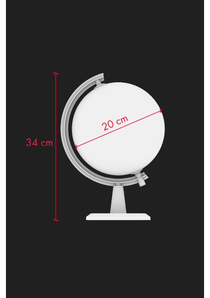 Işıksız Siyasi Dünya Küresi Modern Seri 20 cm