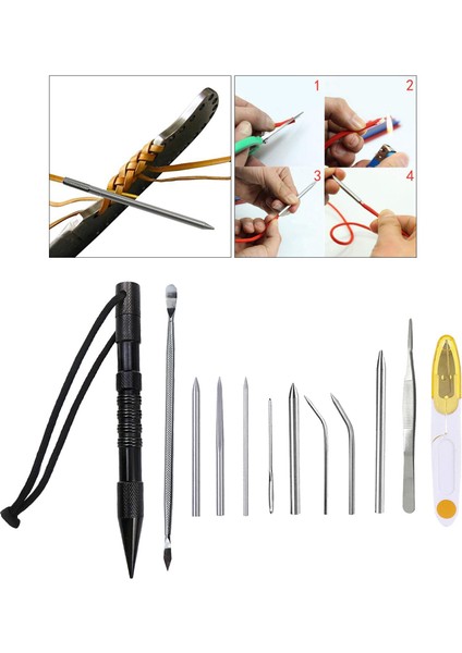 4/9 / Paracord Dikiş Seti Paslanmaz Çelik Paracord Fida Bağlama Iğneleri 12 Adet (Yurt Dışından)