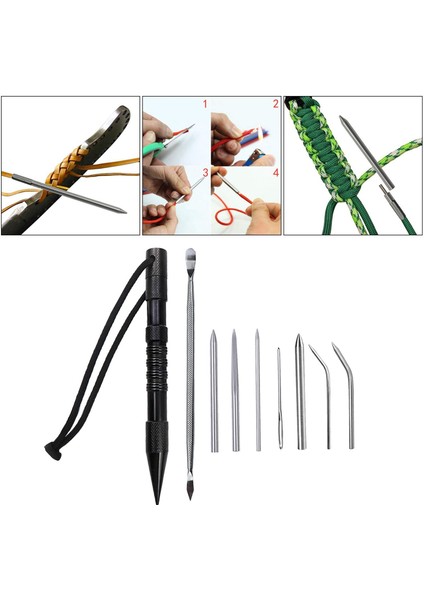 4/9 / 12 Adet Paracord Dikiş Seti Paslanmaz Çelik Paracord Fıd Bağlantı Iğneler 9 Adet (Yurt Dışından)