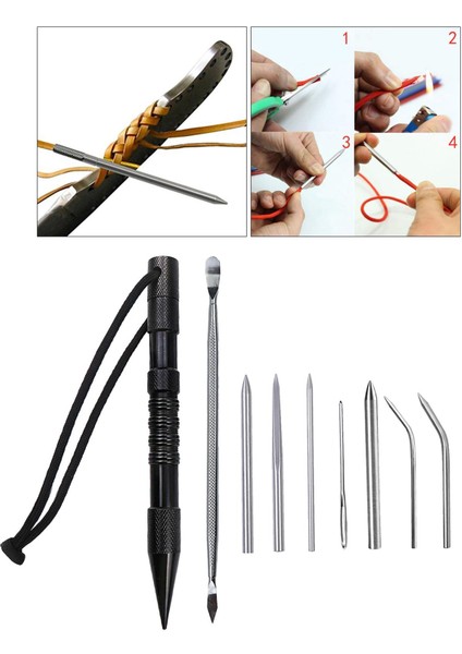 4/9 / 12 Adet Paracord Dikiş Seti Paslanmaz Çelik Paracord Fıd Bağlantı Iğneler 9 Adet (Yurt Dışından)