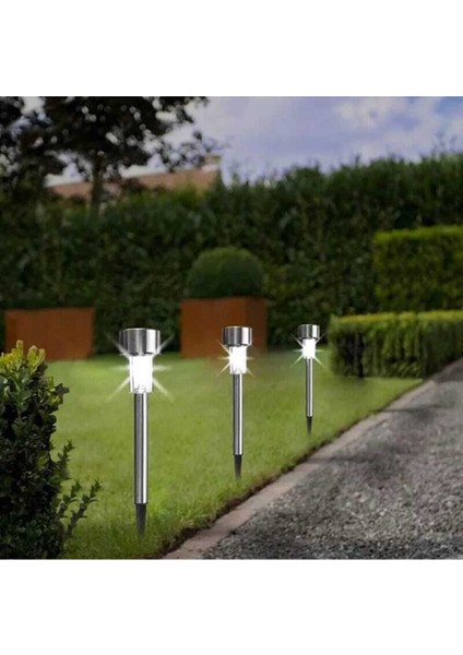 2 Adet Güneş Enerjili Aydınlatma Solar Saplama Bahçe Lamba 28 cm