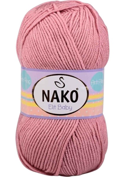 Elite Baby El Örgü Ipi Tüylenmeyen Bebek Yünü Gül Kurusu 10325