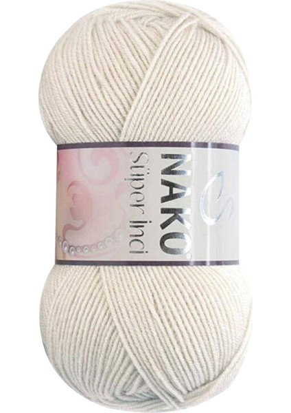 Süper Inci El Örgü Ipi 100 gr Koyu Krem 6383