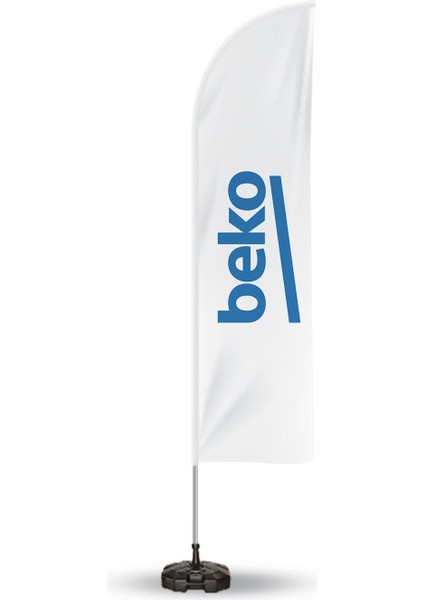 Beko Reklam Yönlendirme ve Tanıtım Yelken Bayragı Beyaz