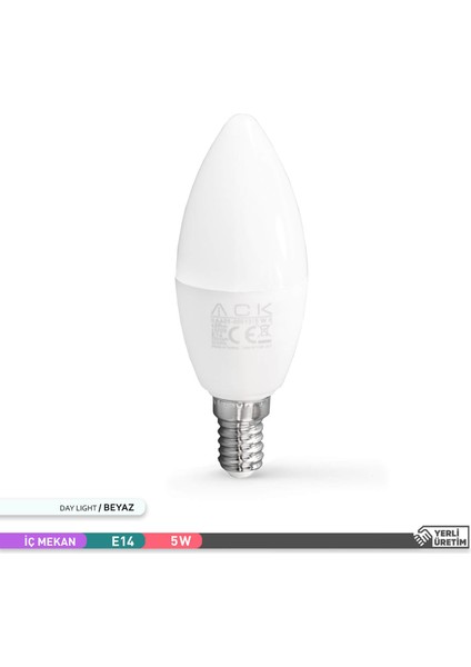 LED Mum Ampul 6500K Beyaz Işık 220V 5W E14