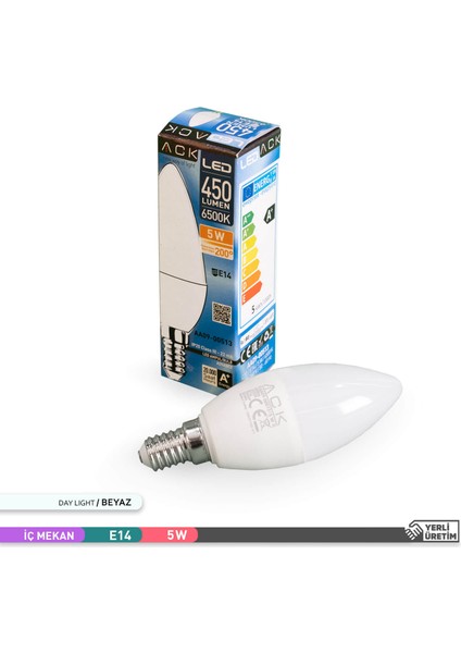 LED Mum Ampul 6500K Beyaz Işık 220V 5W E14