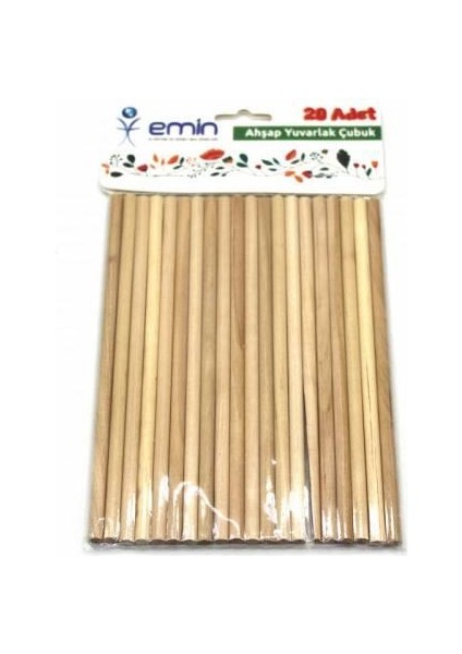 Emin İş Eğitim Ahşap Yuvarlak Çubuk 20'li