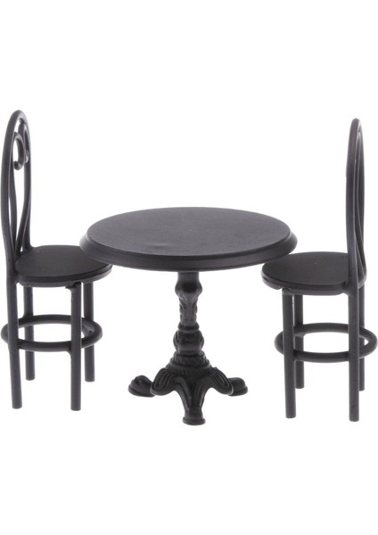 3'lü Minyatür Dollhouse Yemek Masa Sandalyeleri Modeli, 1/12TH Bebek Evi Için (Yurt Dışından) modelleri