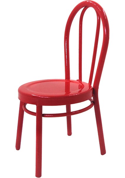 1:12 Ölçekli Metal Sandalye Dollhouse Minyatürleri Bebek Masa Aksesuarları Için Ev Dekorasyon Kırmızı (Yurt Dışından)