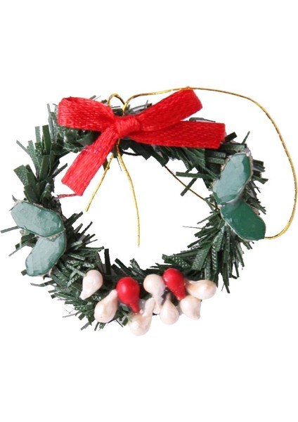 1/12 Simülasyon Minyatür Yaşam Sahnesi Peri Noel Garland Süsler Aksesuar Çelenk (Yurt Dışından)