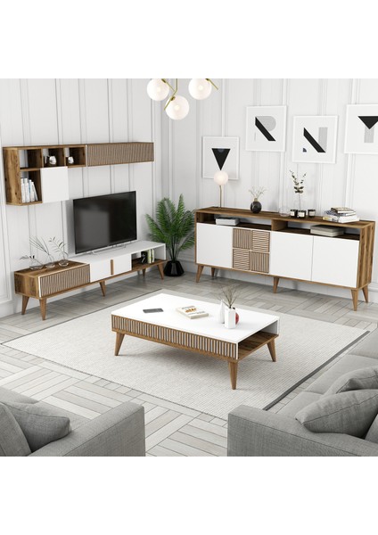 Variant Milan 3 Lü Salon Takımı - Ceviz / Beyaz