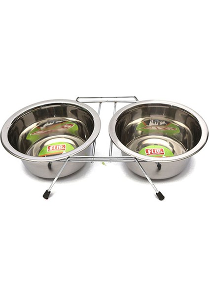Tel Ayaklı Çelik Mama Kabı 32 Oz. KE-3273D 2'li