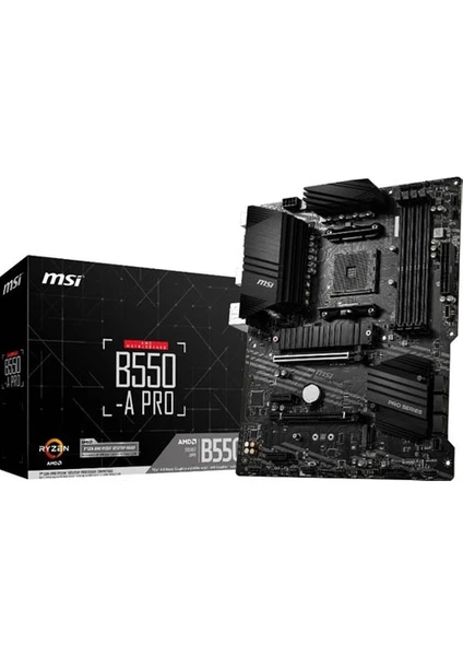 Msi AMD B550-A Pro DDR4 4400(OC) HDMI VGA Dp 2 Am4 Usb3.2 Matx