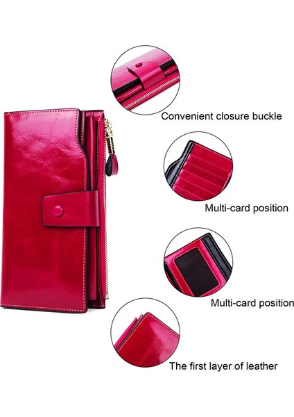 Kadın Hakiki Deri Rfıd Cüzdan - Pembe (Yurt Dışından) modelleri